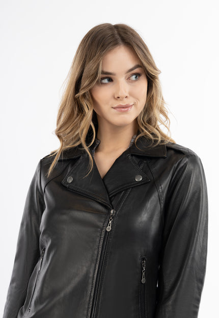 Dreimaster Vintage Women's Biker Style Leather Jacket