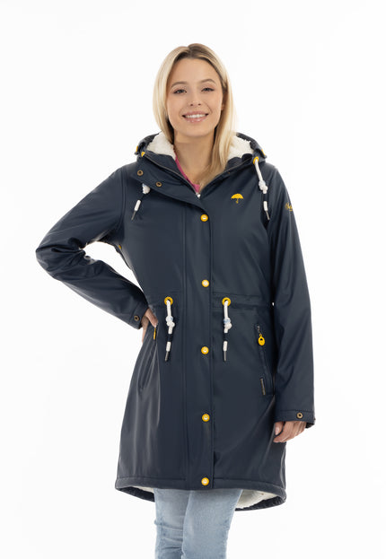 Schmuddelwedda Damen Regenjacke mit Kunstfellfutter