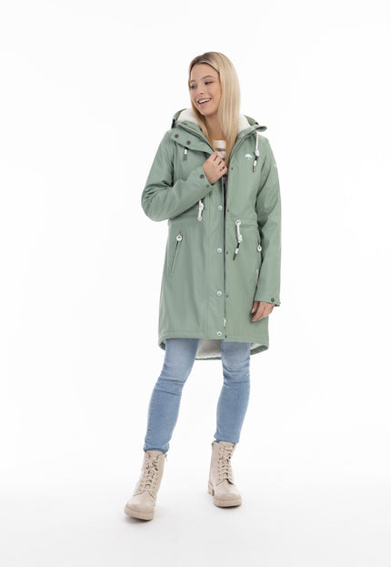 Schmuddelwedda Damen Regenjacke mit Kunstfellfutter