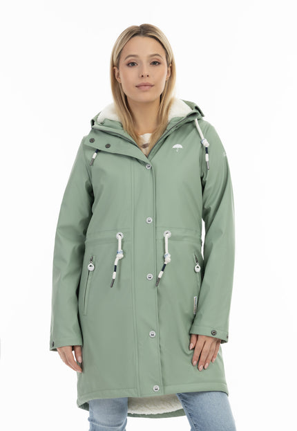 Schmuddelwedda Damen Regenjacke mit Kunstfellfutter