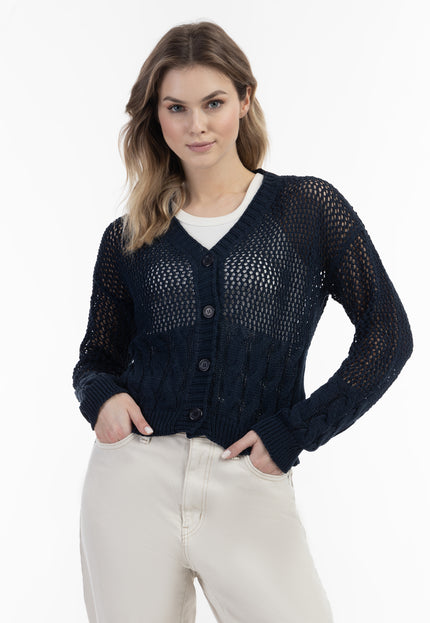 Dreimaster Vintage Damen Wide Mesh Cardigan