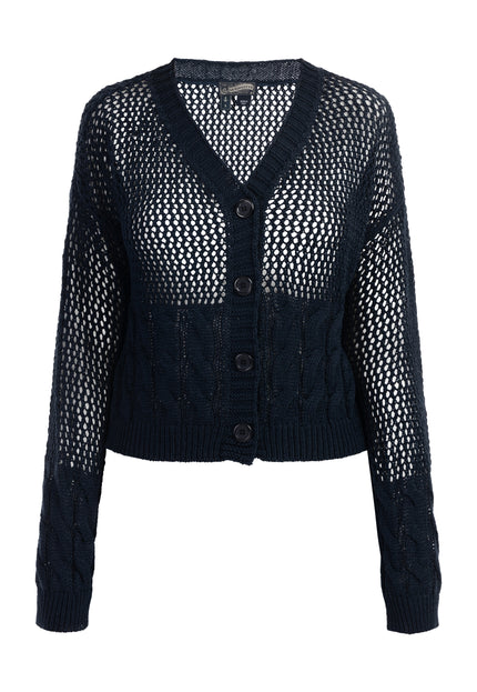 Dreimaster Vintage Damen Wide Mesh Cardigan