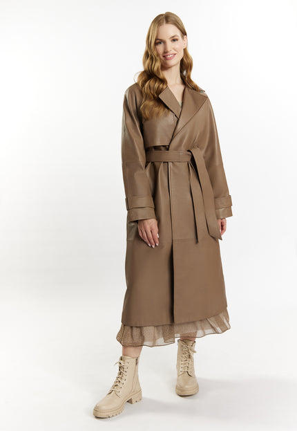 DreiMaster Vintage Women's Leather Trench Coat