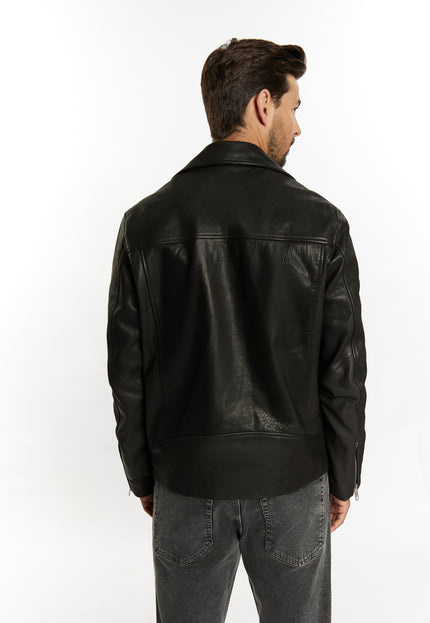 DreiMaster Vintage Men's Leather Biker Jacket