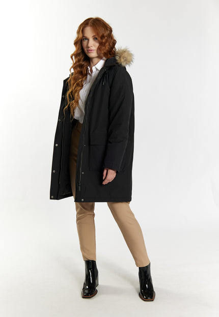 Dreimaster Klassik Damen Winterparka mit Kunstfell