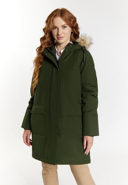 Dreimaster Klassik Damen Winterparka mit Kunstfell