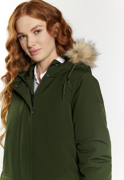 Dreimaster Klassik Damen Winterparka mit Kunstfell