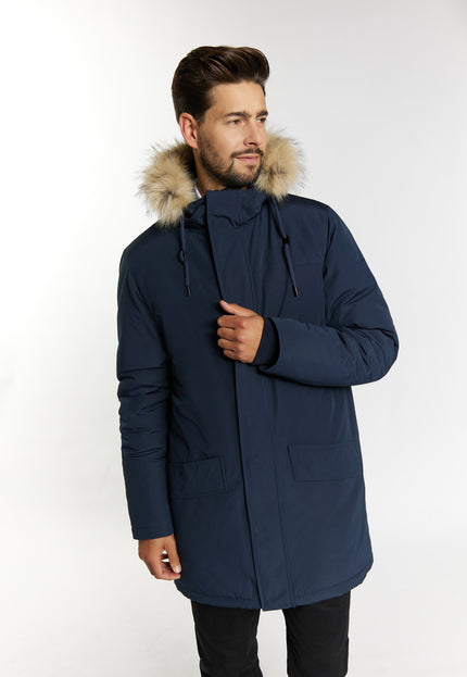 DreiMaster Klassik Men's Winter Jacket With Faux Fur