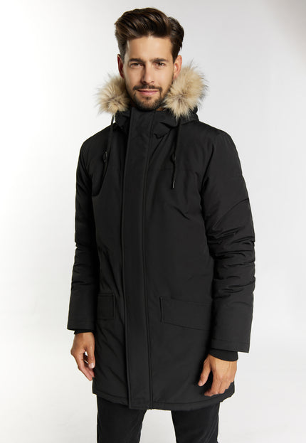 DreiMaster Klassik Men's Winter Jacket With Faux Fur