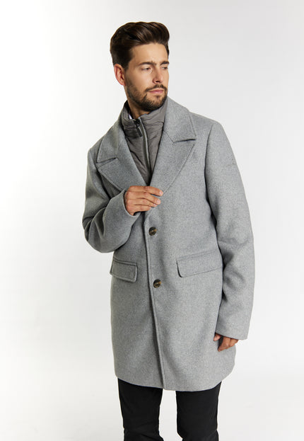 Dreimaster Klassik Men's Transitional Coat Made Of Wool Blend