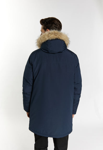 DreiMaster Klassik Men's Winter Jacket With Faux Fur