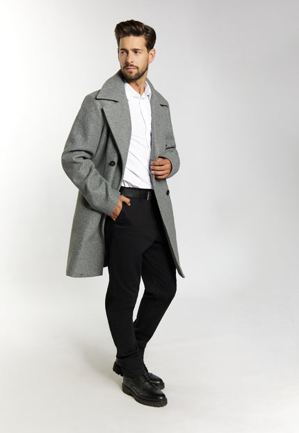 DreiMaster Klassik Men's Transitional Coat In A Wool Look