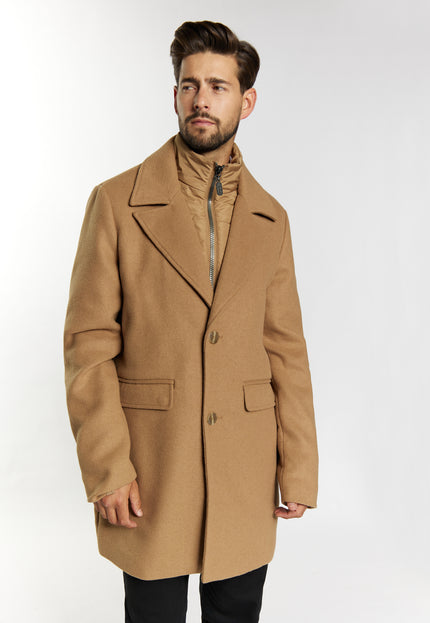 Dreimaster Klassik Men's Transitional Coat Made Of Wool Blend