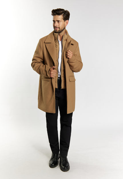 Dreimaster Klassik Men's Transitional Coat Made Of Wool Blend