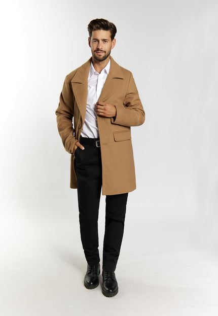 Dreimaster Klassik Men's Transitional Coat Made Of Wool Blend