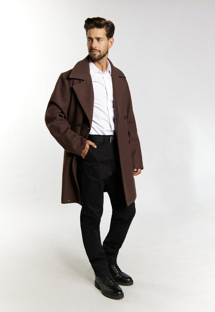 DreiMaster Klassik Men's Transitional Coat In A Wool Look