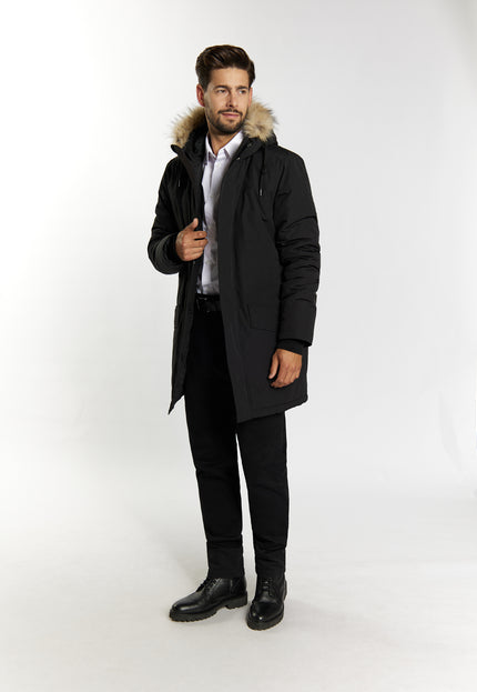 DreiMaster Klassik Men's Winter Jacket With Faux Fur