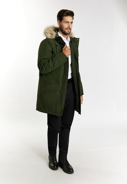 DreiMaster Klassik Men's Winter Jacket With Faux Fur