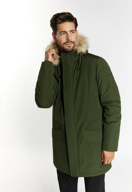 DreiMaster Klassik Men's Winter Jacket With Faux Fur