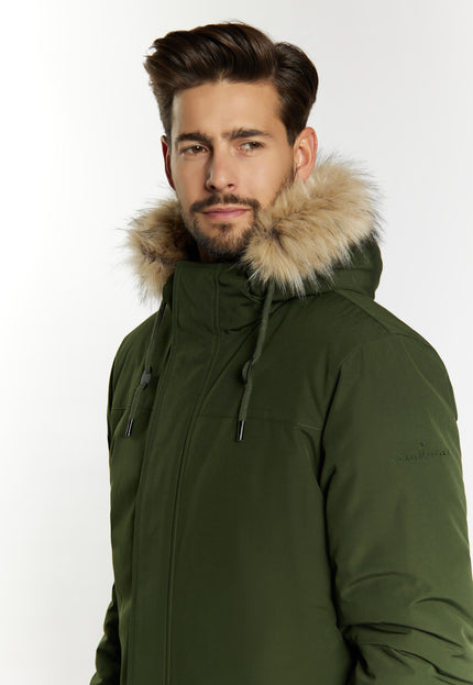 DreiMaster Klassik Men's Winter Jacket With Faux Fur