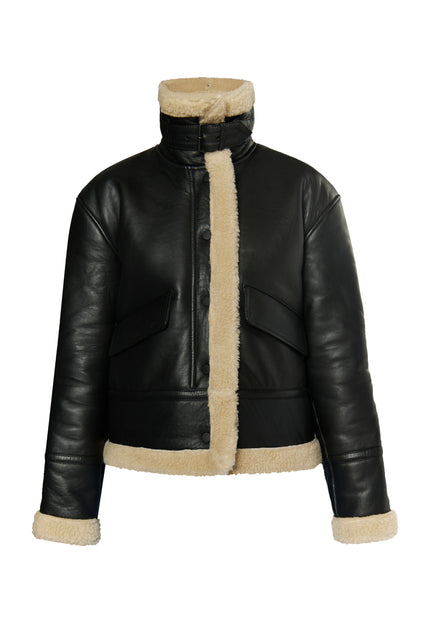 Dreimaster Vintage Damen Shearling Lederjacke