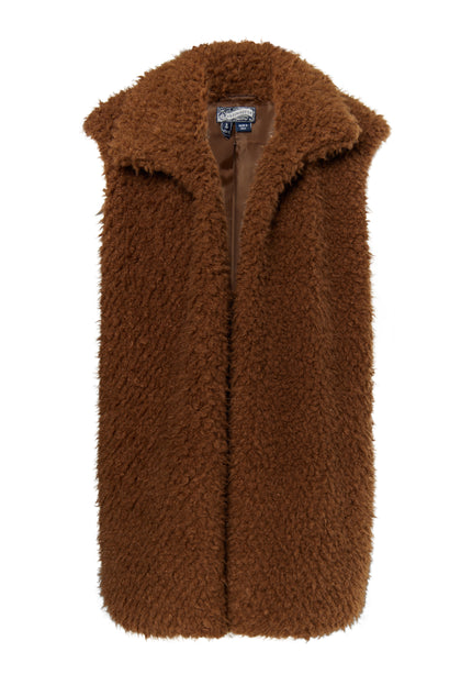 DreiMaster Vintage Women's Long Vest Made Of Imitation Fur