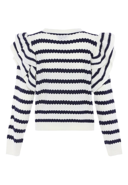 Dreimaster vintage Women's Sweater With Ruffle